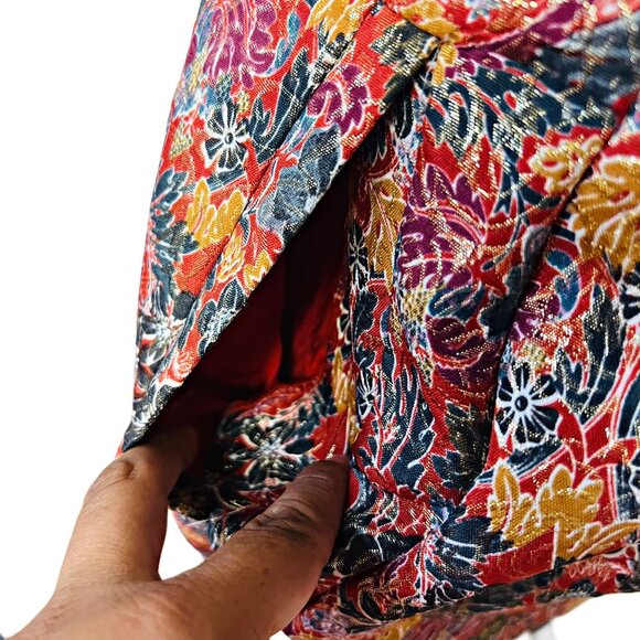 Anthropologie Maeve Pleated A-Line Mini Skirt Floral Rosia Print Pockets Bottom - Picture 8 of 12